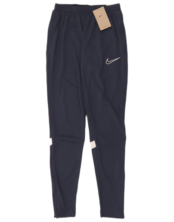 Calça de treino masculina Nike Dri Fit pequena azul marinho colorblock poliéster