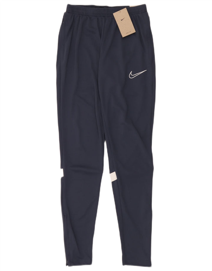 Calça de treino masculina Nike Dri Fit pequena azul marinho colorblock poliéster