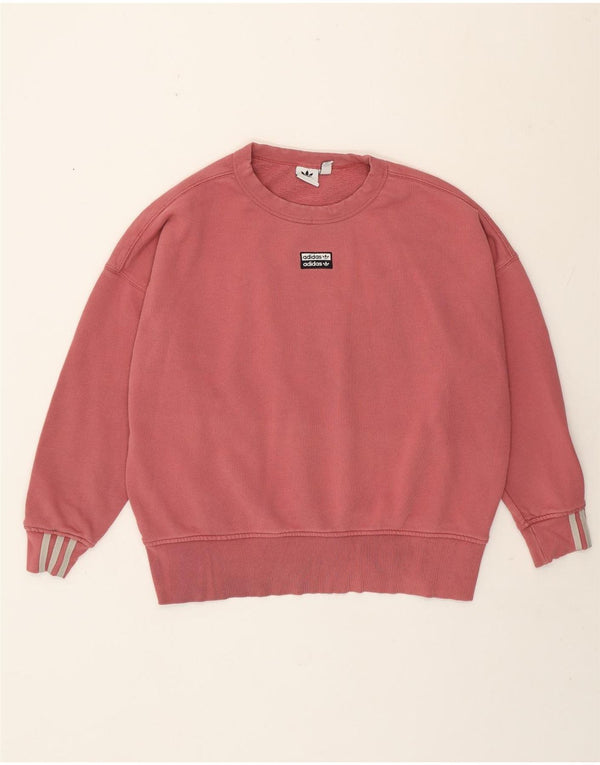 Adidas feminino oversized moletom jumper reino unido 18 xl algodão rosa