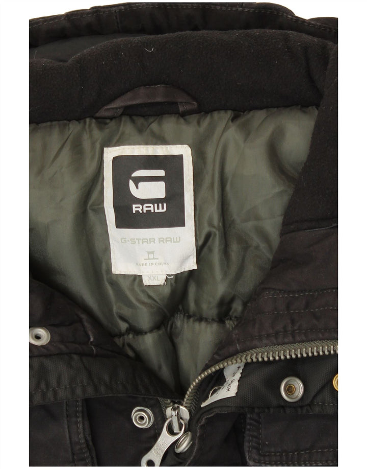 Jaqueta bomber masculina com capuz G-STAR UK 44 2XL algodão preto