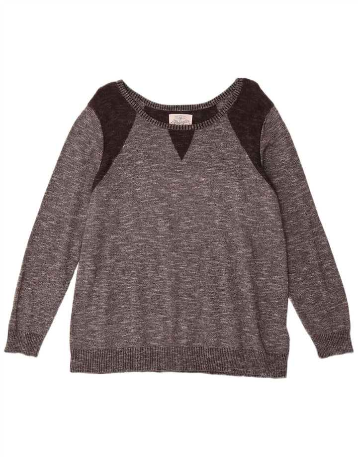 WRANGLER feminino UK 16 grande algodão colorblock cinza