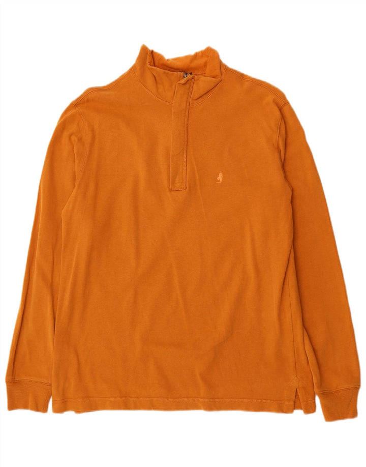 MARLBORO CLASSICS Moletom masculino com zíper e gola alta algodão laranja médio