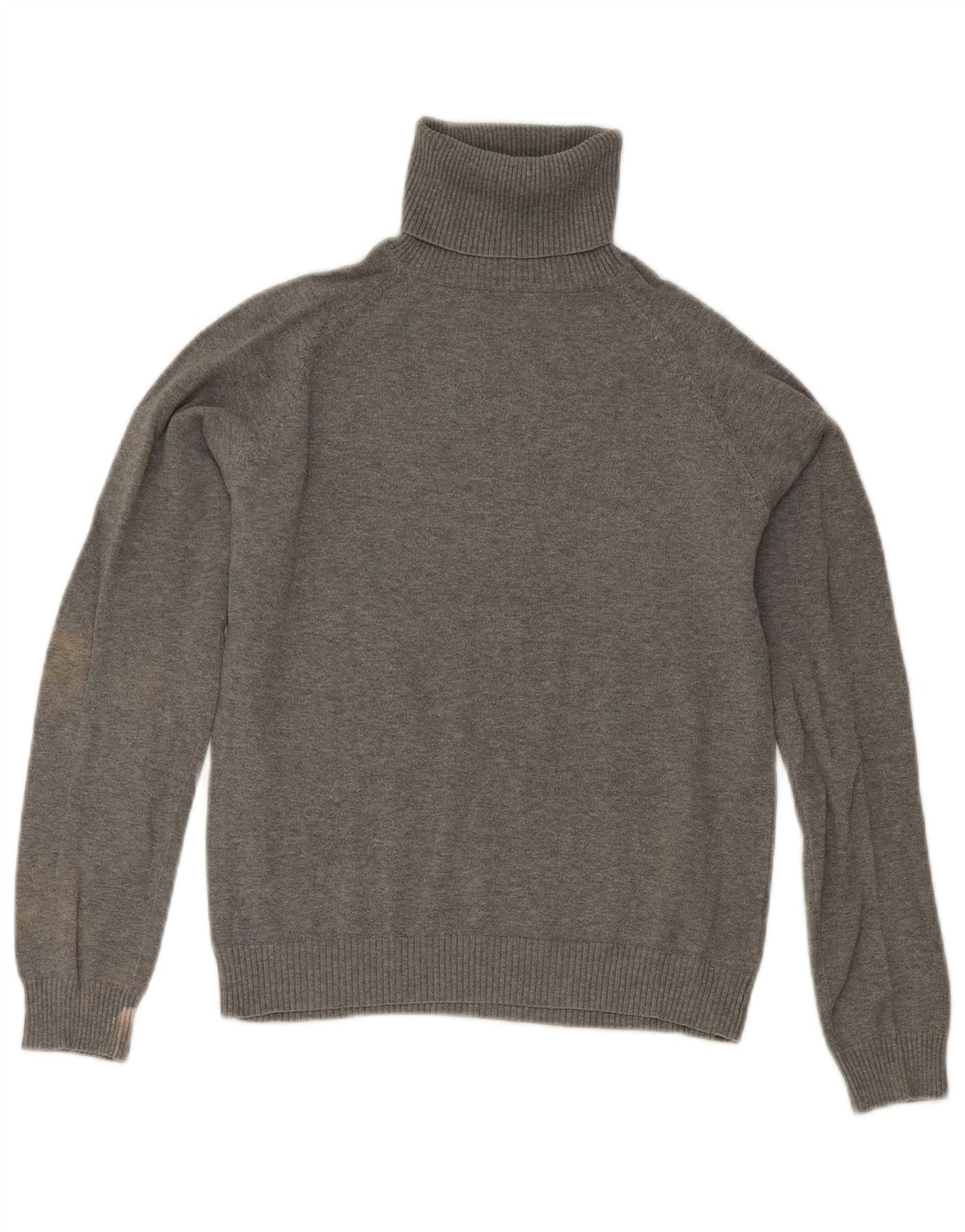 Zara Suéter feminino cropped com gola redonda Reino Unido 12 cinza médio