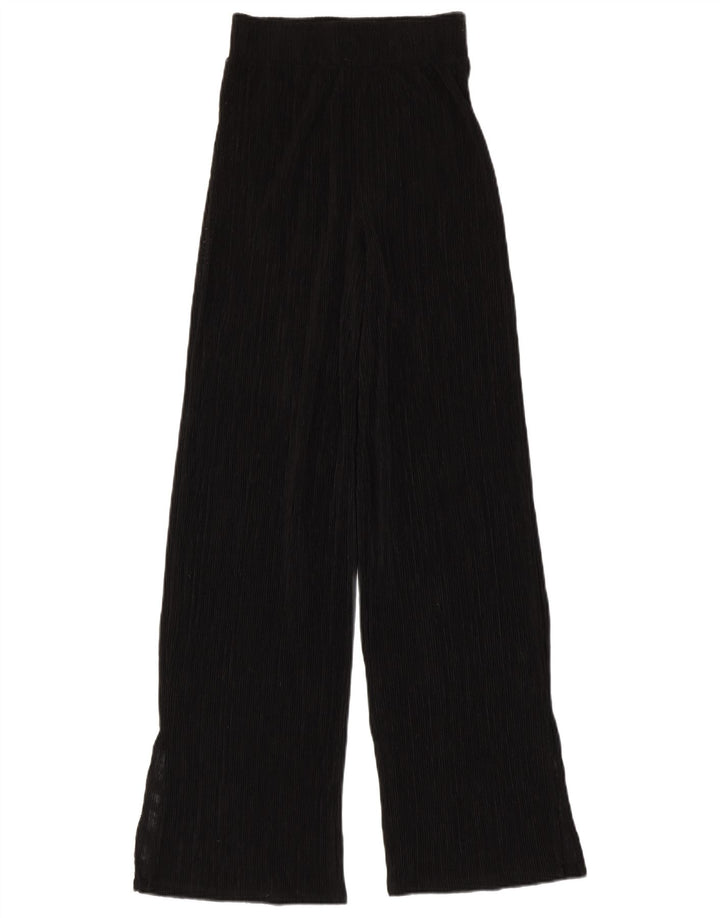 Zara Calça feminina transparente de perna larga pequena W24 L31 preta