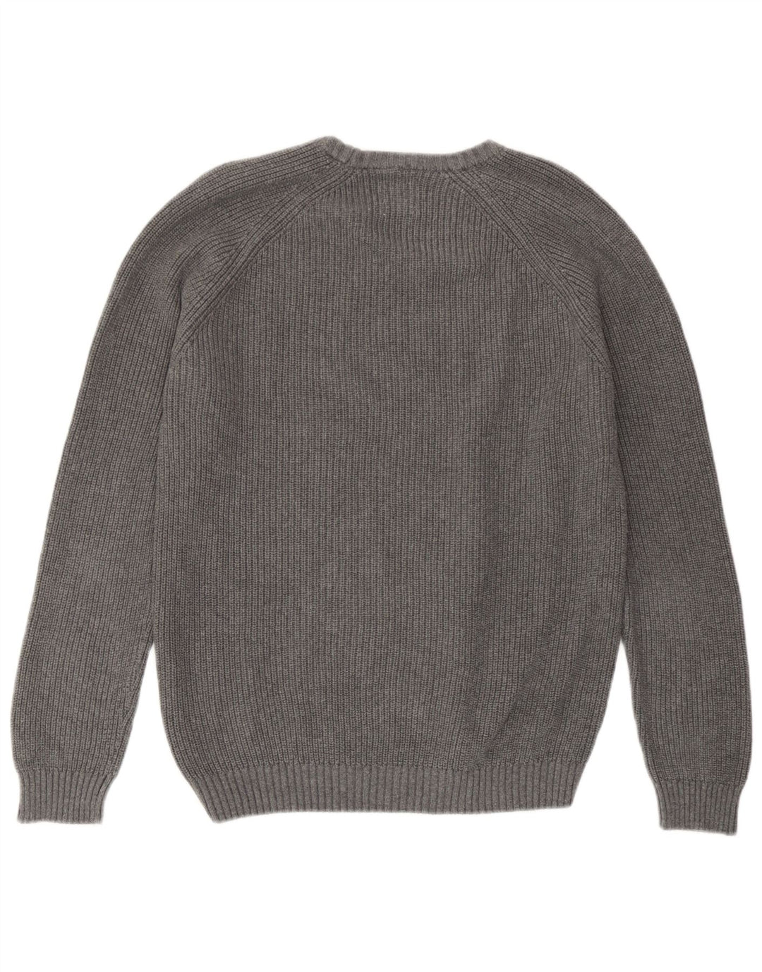 Zara Suéter masculino com gola redonda e algodão cinza médio