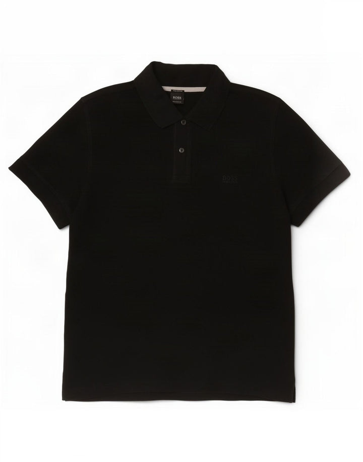 Camisa polo masculina Hugo Boss Regular Fit XL algodão preto