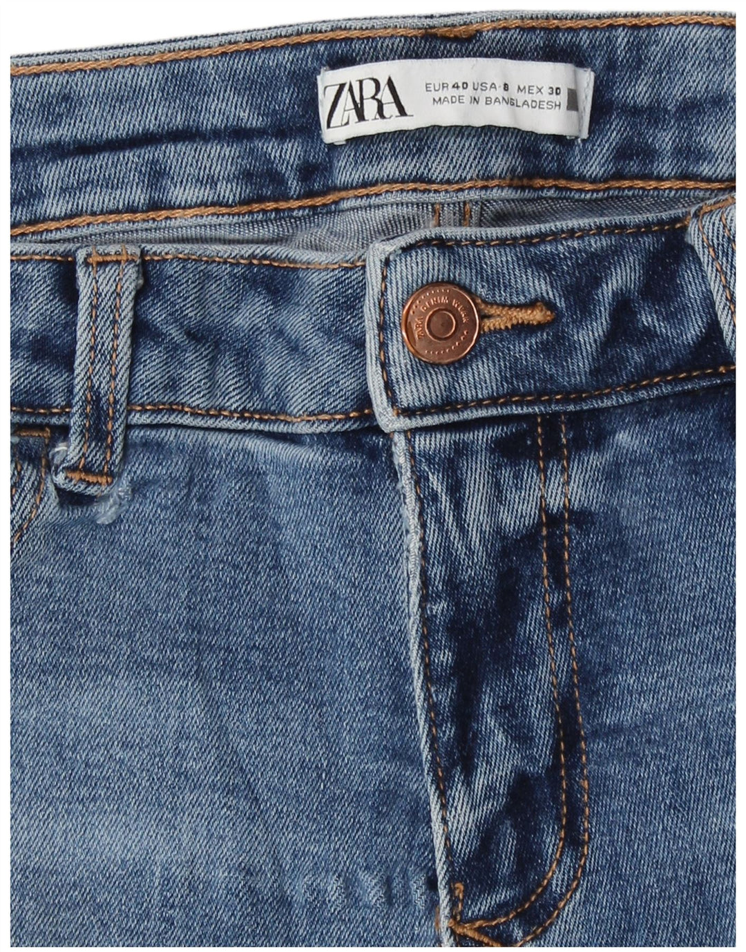 Zara Jeans Skinny Feminino EU 40 Médio W30 L27 Azul