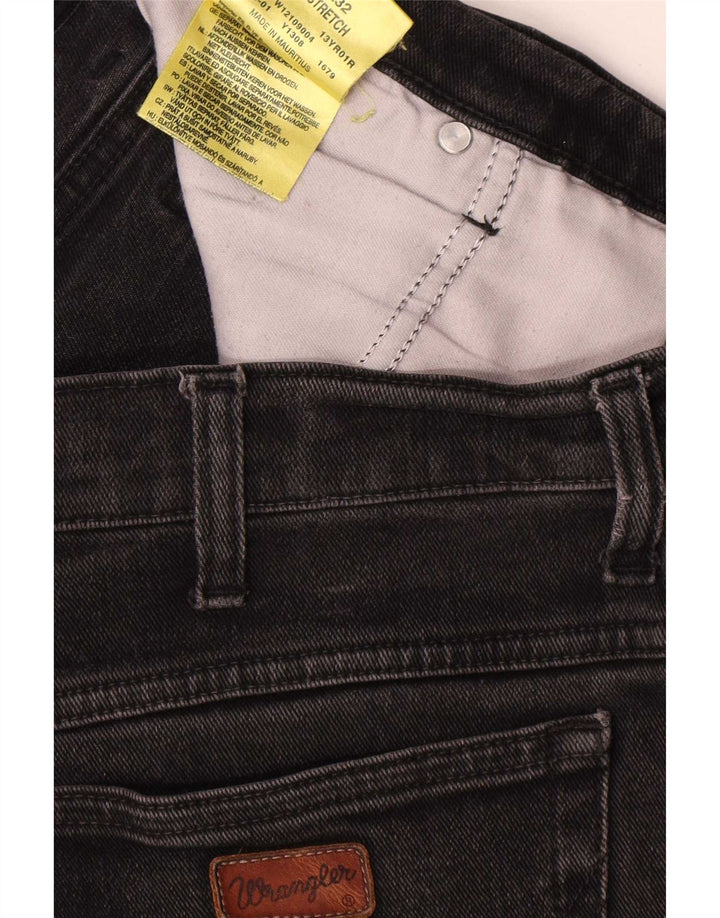 Wrangler Masculino Texas Stretch Straight Jeans W38 L32 Algodão Preto