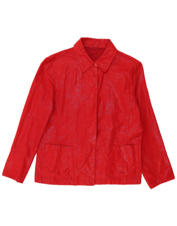 Jaqueta Carol feminina Poncho Blazer UK 18 XL poliéster manchado vermelho