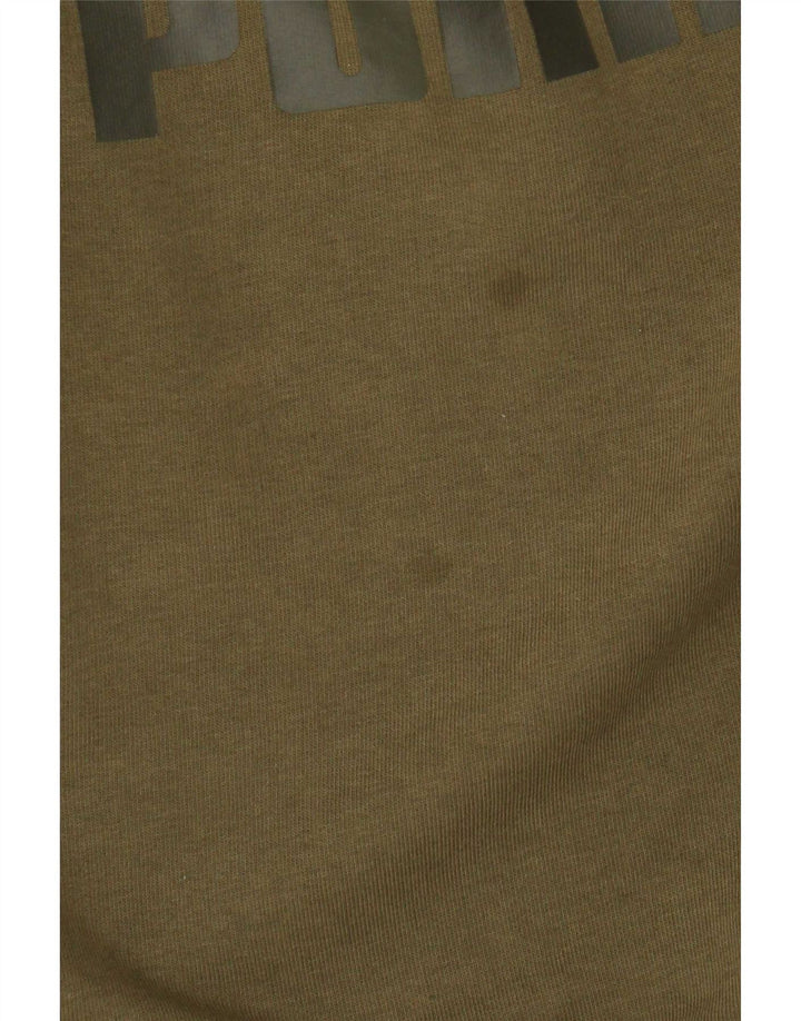 Puma feminino gráfico moletom jumper UK 16 grande cáqui