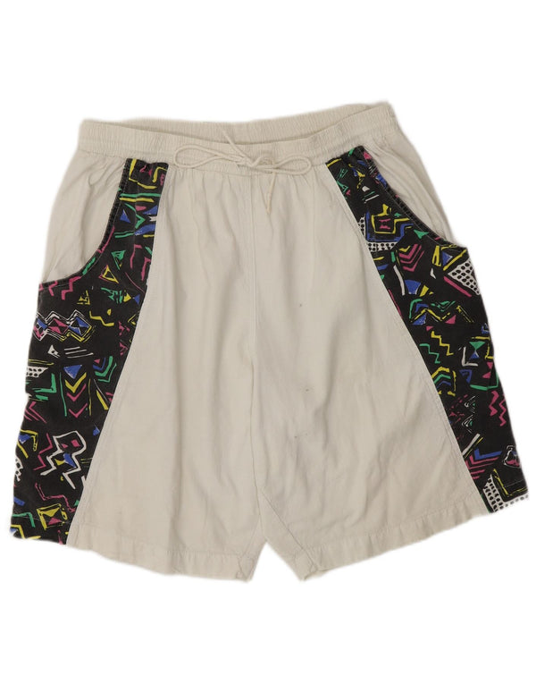 Shorts esportivos masculinos vintage XL branco colorblock