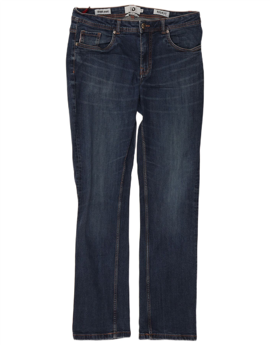 Calça jeans reta regular masculina Dack IT 50 grande W34 L32 algodão azul