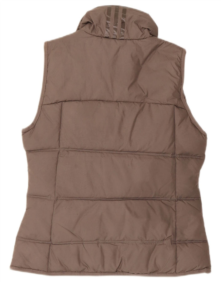 Colete acolchoado feminino Adidas UK 14 grande poliéster cinza