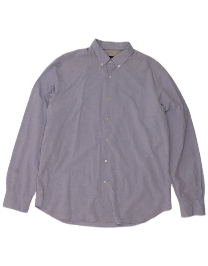 Camisa masculina Massimo Dutti 2XL algodão listrado azul