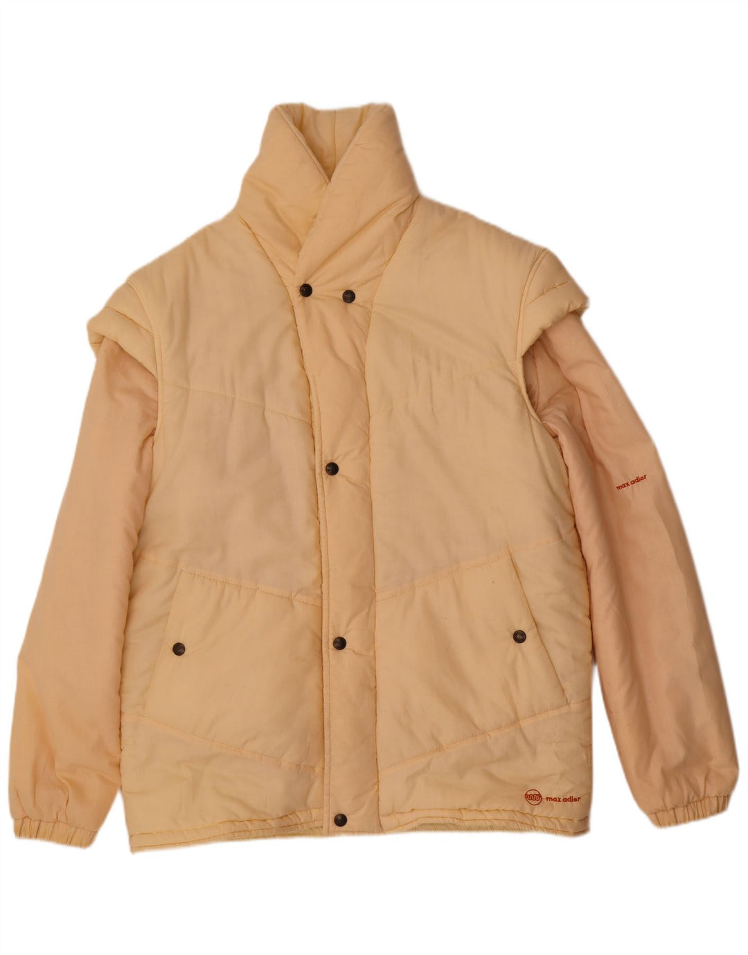 Jaqueta acolchoada masculina vintage UK 40 poliéster bege grande