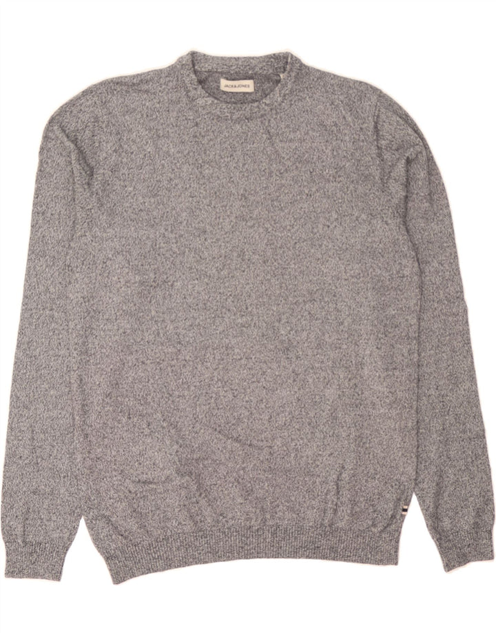 JACK & JONES Mens Crew Neck Jumper Sweater Medium Grey Flecked Vintage Jack & Jones and Second-Hand Jack & Jones from Messina Hembry 