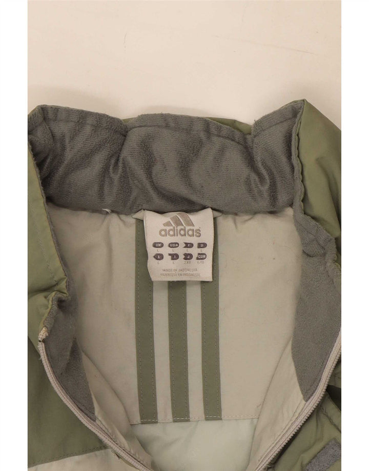 Jaqueta acolchoada masculina Adidas UK 40 grande poliéster colorblock multicolorido