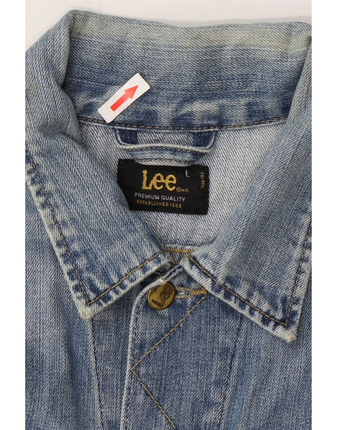 Lee Mens Rider Denim Jacket UK 40 Grande Algodão Azul