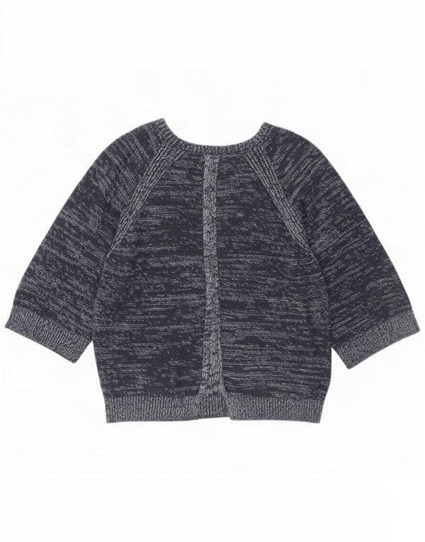 Suéter feminino Massimo Dutti com gola canoa UK 16 grande azul marinho manchado