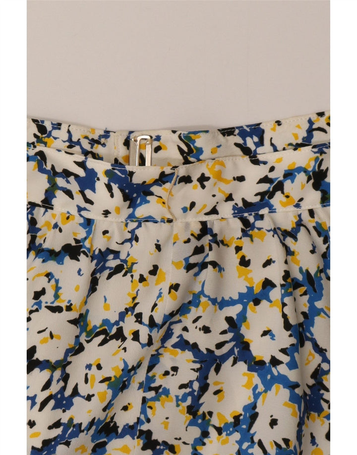 Saia feminina vintage evasê W26 pequena floral multicolorida