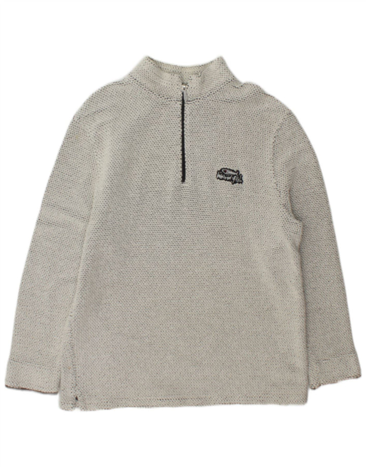 Suéter masculino Weird Fish com zíper e gola XL algodão cinza