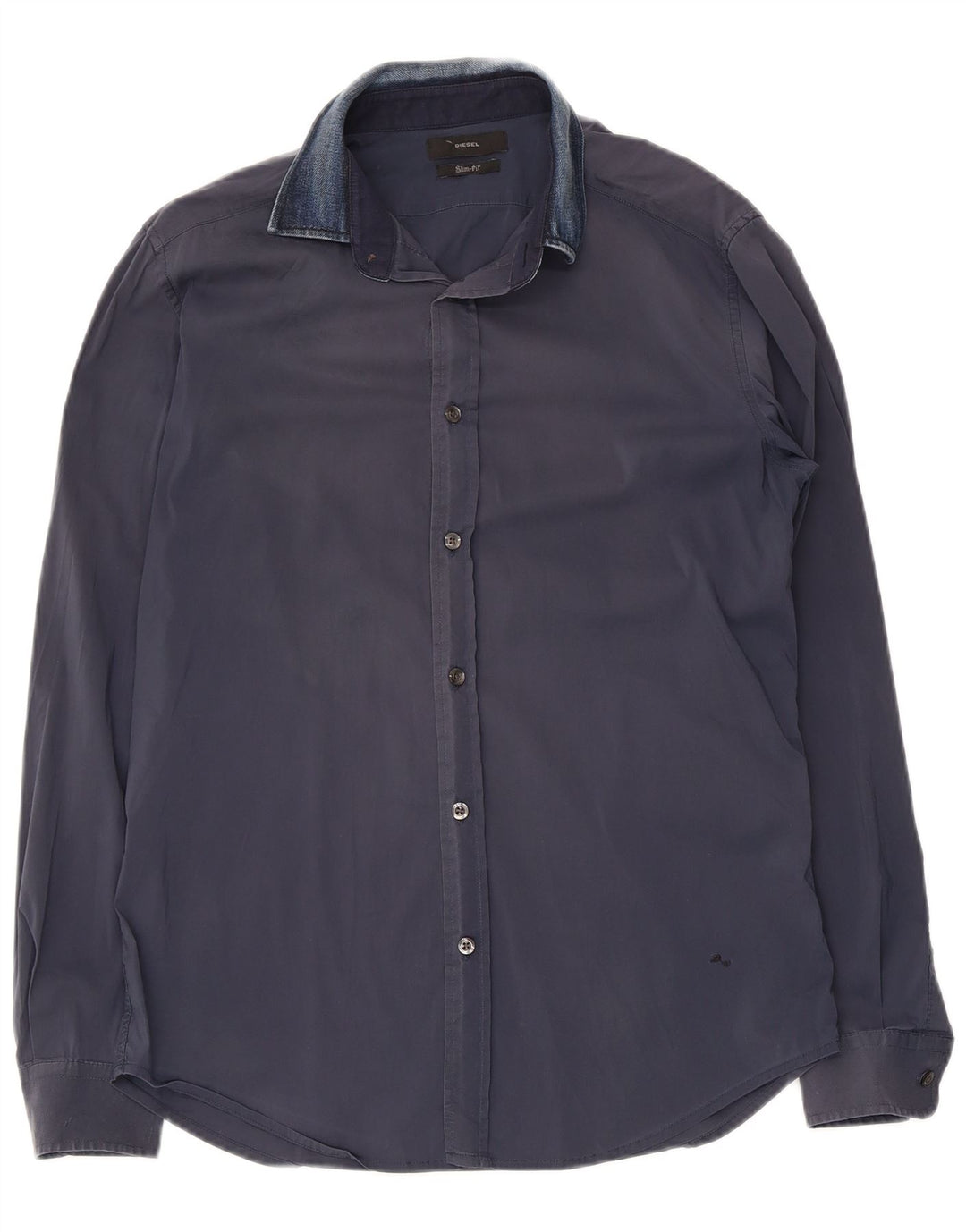Camisa masculina Diesel Slim Fit médio algodão azul marinho