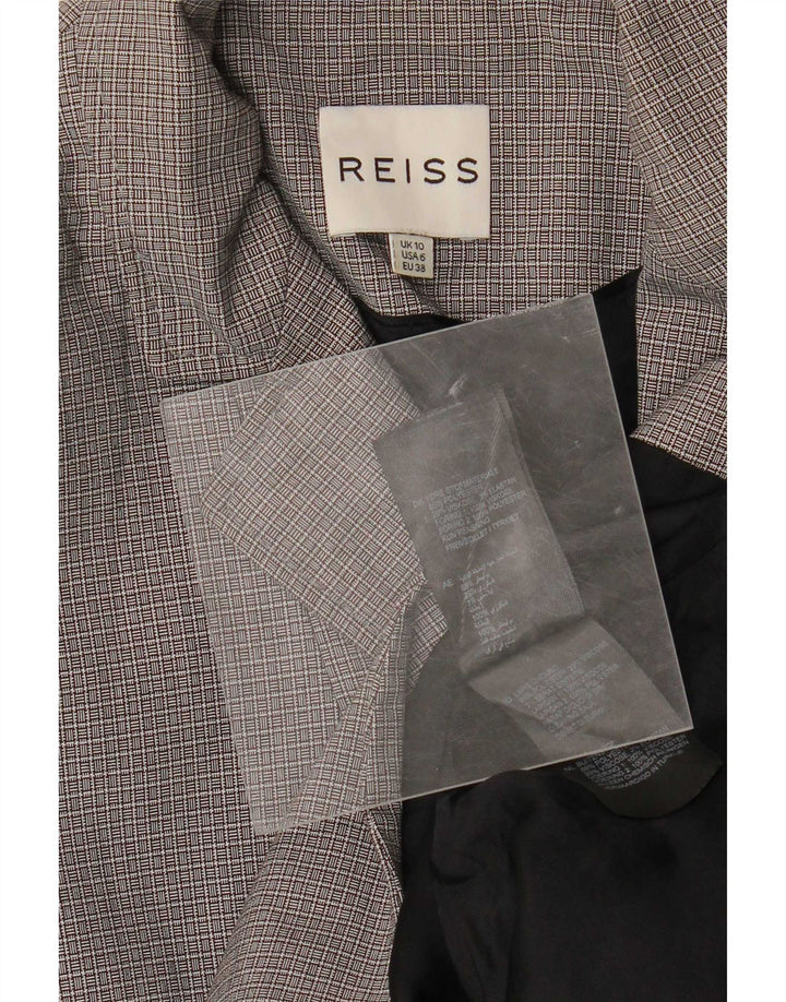 Reiss Jaqueta blazer feminina de 1 botão Reino Unido 10 poliéster cinza pequeno