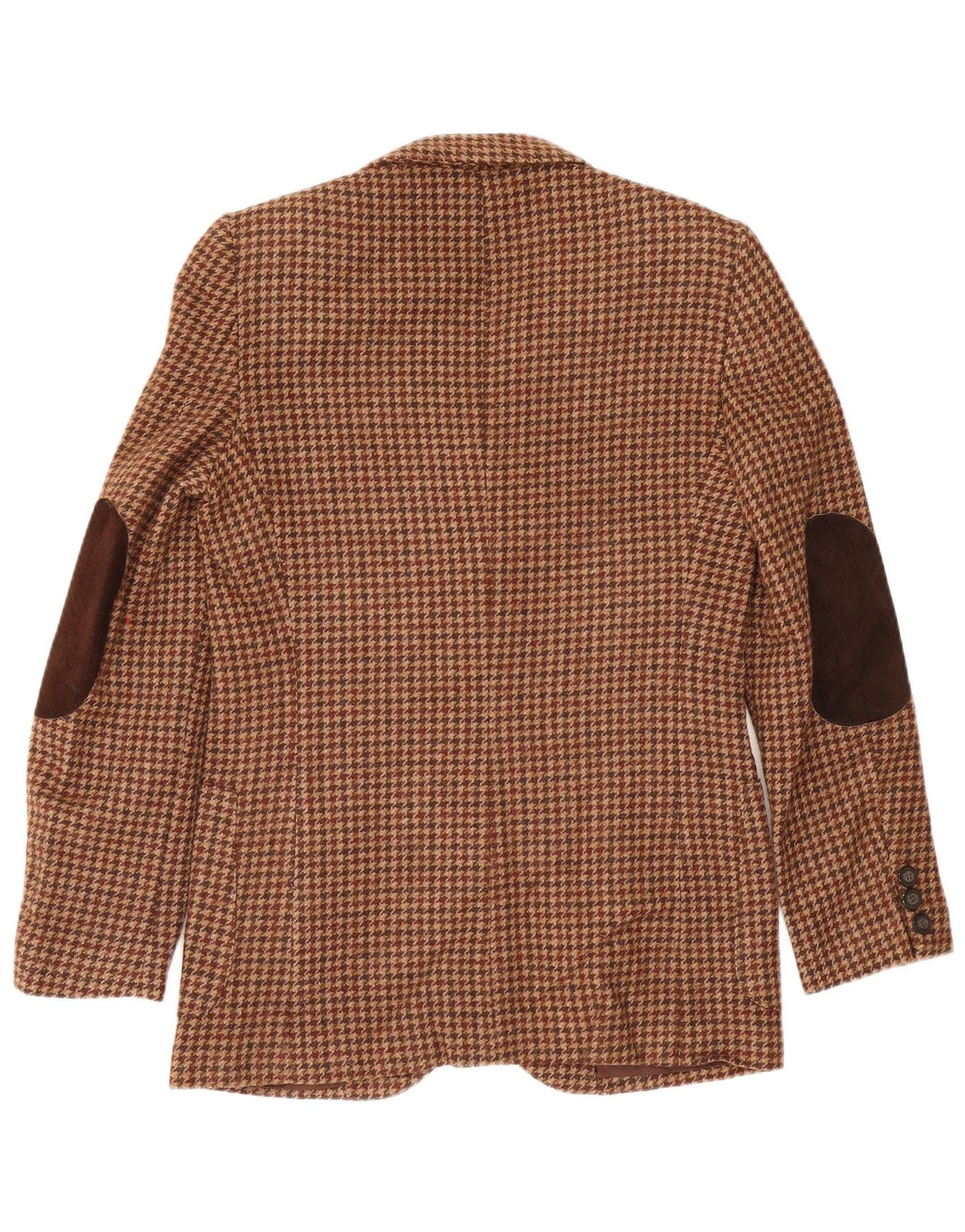 Jaqueta blazer masculina Kemitch com 2 botões UE 46 pequena marrom houndstooth