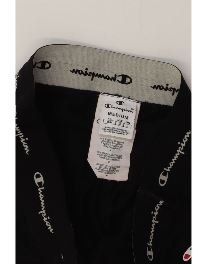 CHAMPION Calça feminina de treino gráfico Joggers UK 14 Médio Preto