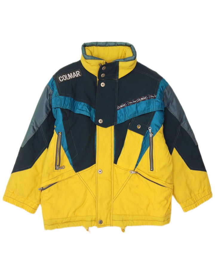 Colmar Mens Graphic Ski Jacket IT 36 pequeno amarelo colorblock poliamida