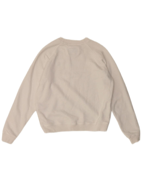Jack Wills moletom feminino oversized jumper UK 8 pequeno algodão branco