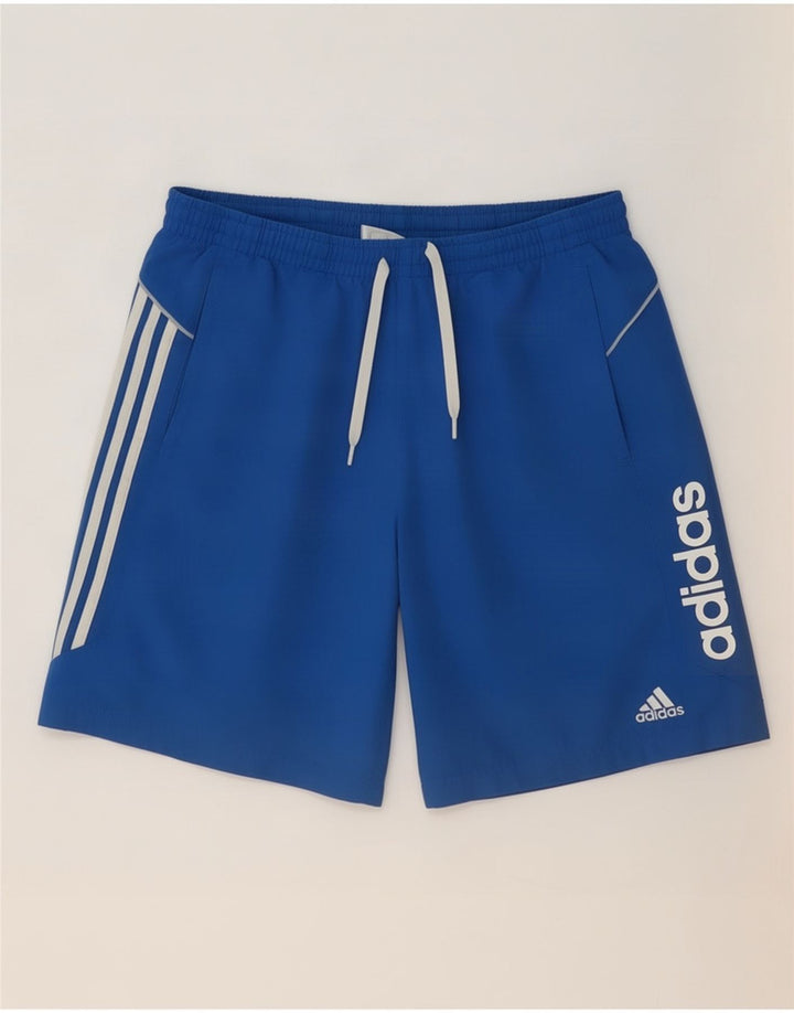 Shorts esportivos gráficos masculinos Adidas grande poliéster azul