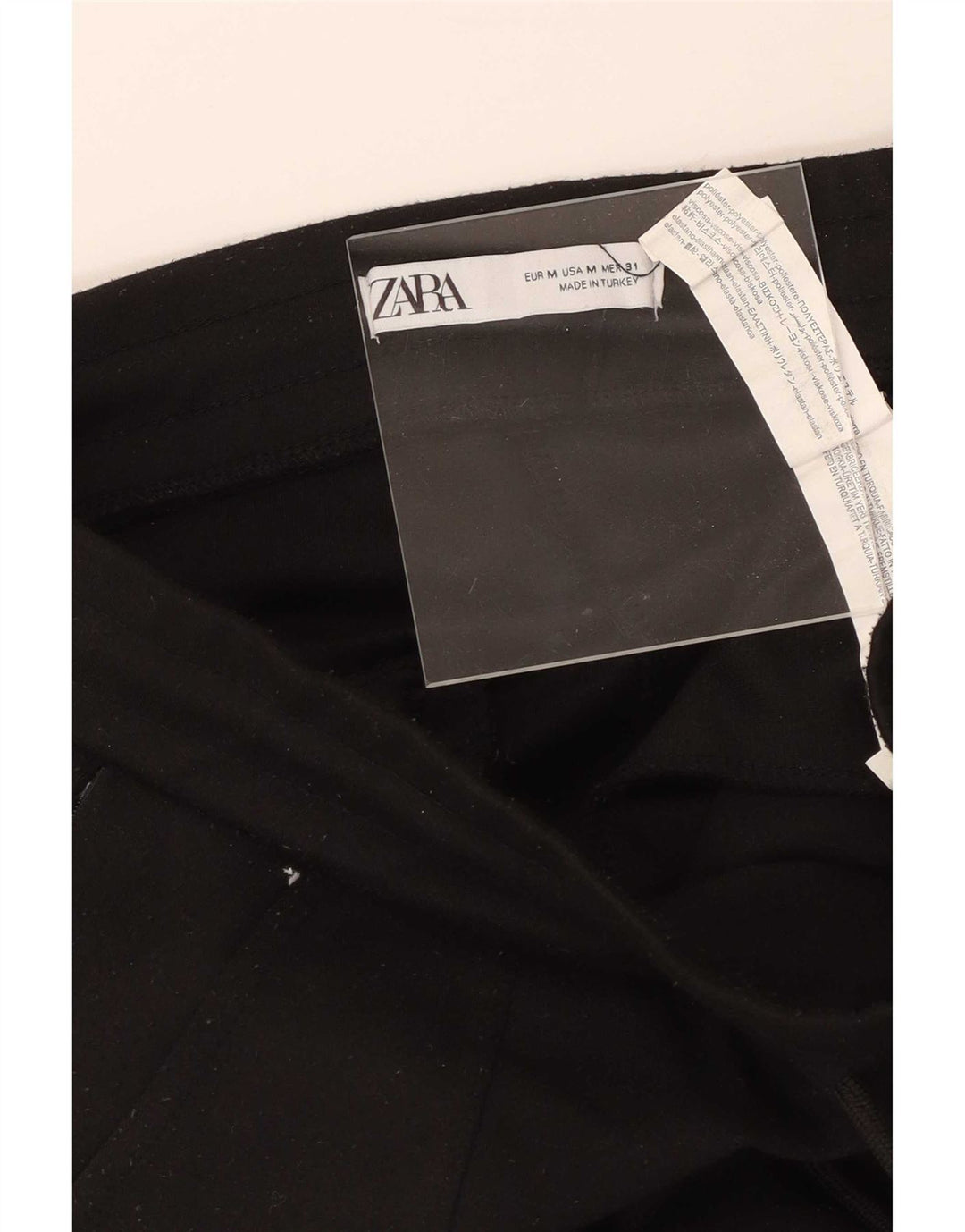 Zara Calça de treino masculina Joggers médio preto poliéster