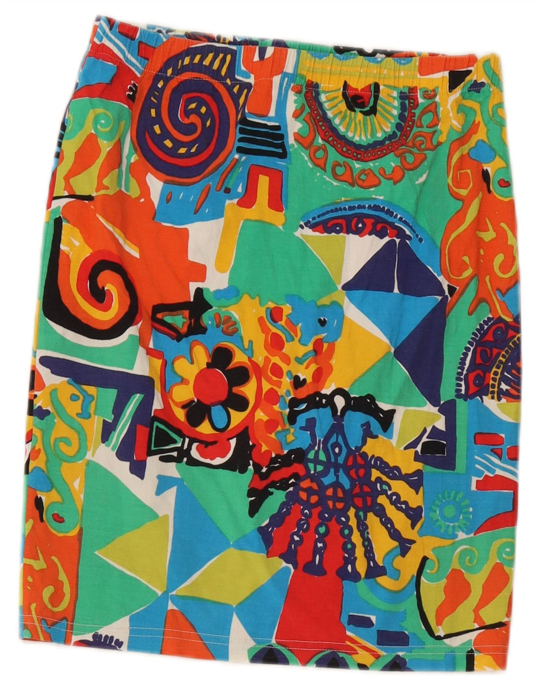 Saia reta feminina vintage IT 42 médio W26 multicolorido