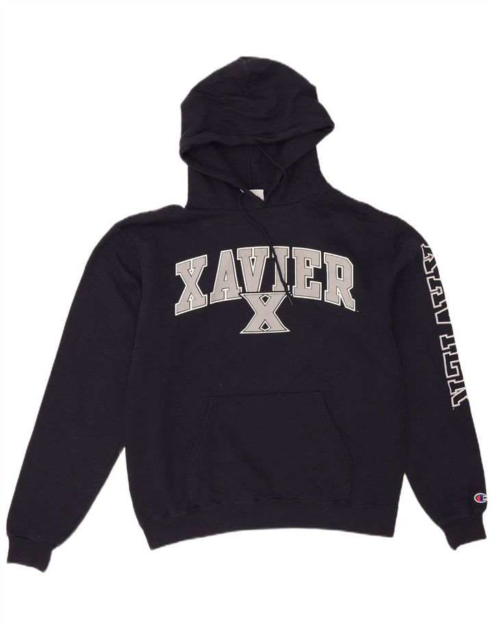 CHAMPION Masculino Xavier Graphic moletom com capuz médio algodão azul marinho