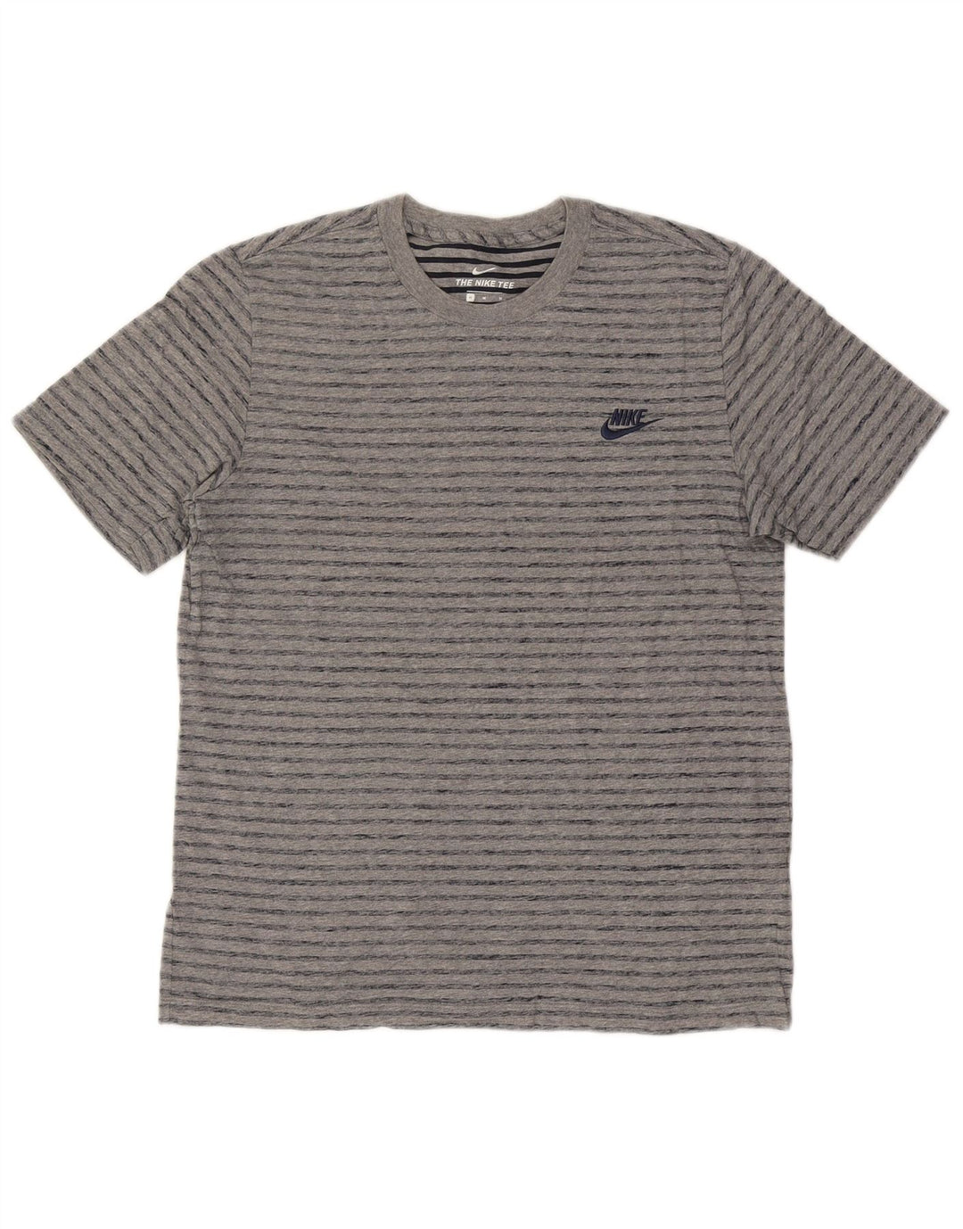 Camiseta masculina Nike Top cinza médio listrado algodão