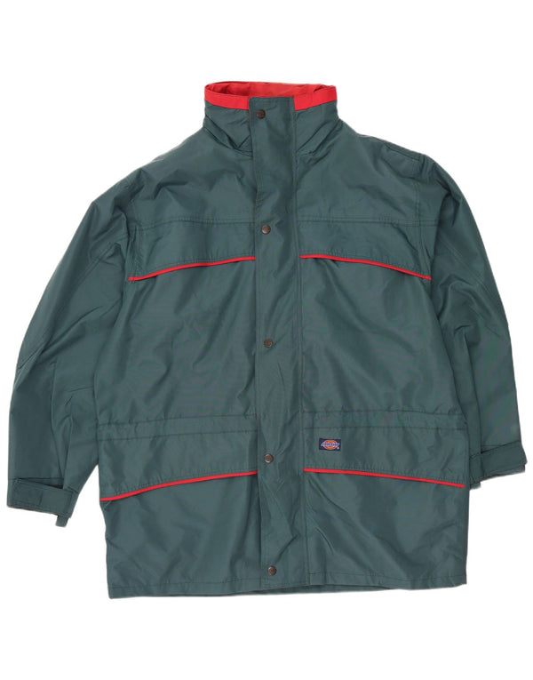 Jaqueta de chuva masculina Dickies com capuz e ajuste solto Reino Unido 38 nylon verde médio