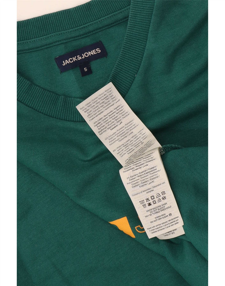 Jack & Jones moletom gráfico masculino jumper pequeno algodão verde