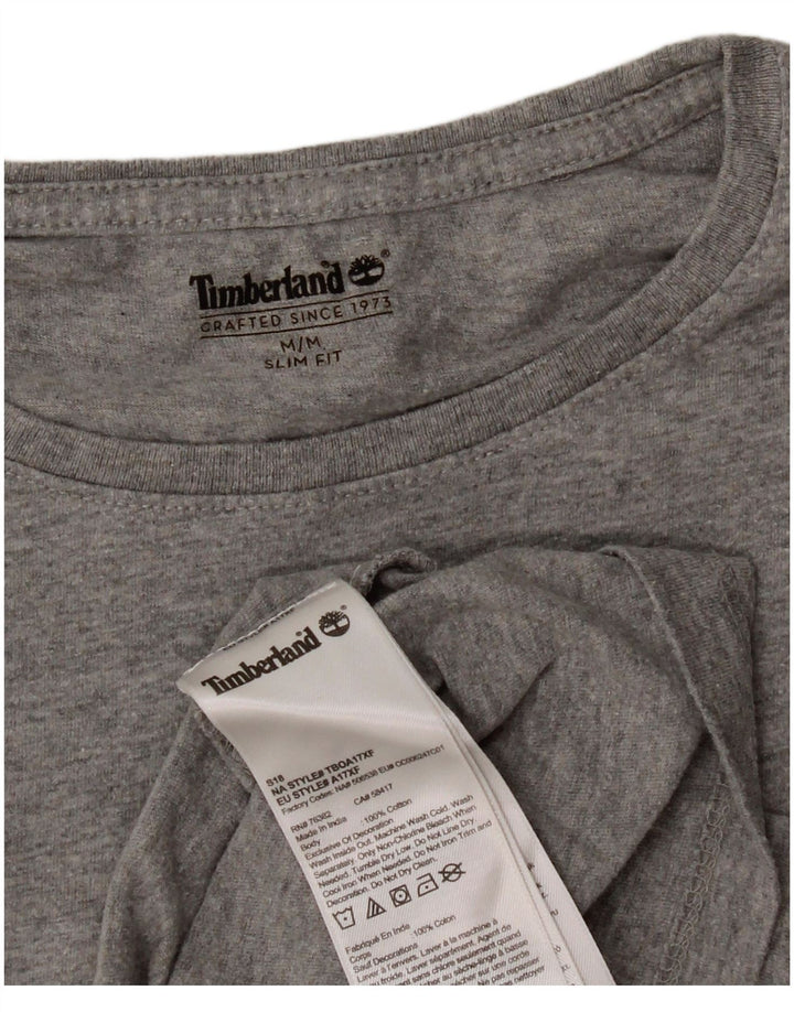 Camiseta masculina Timberland Slim Fit Top cinza médio algodão