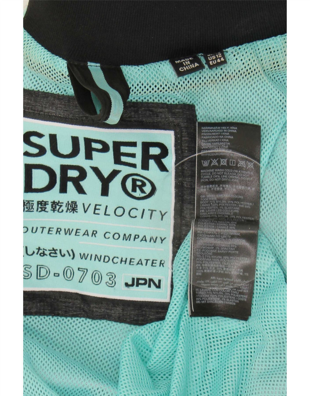 Jaqueta de chuva feminina Superdry com capuz Reino Unido 16 grande cinza nylon