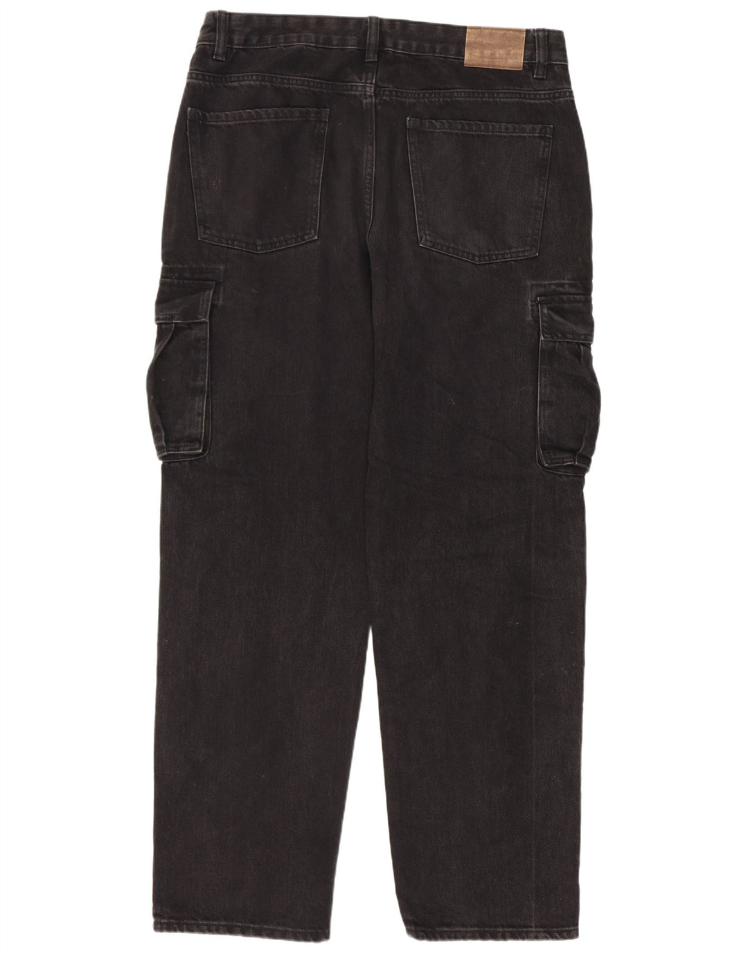 Kiabi Mens Cargo Straight Jeans IT 50 Grande W34 L31 Preto