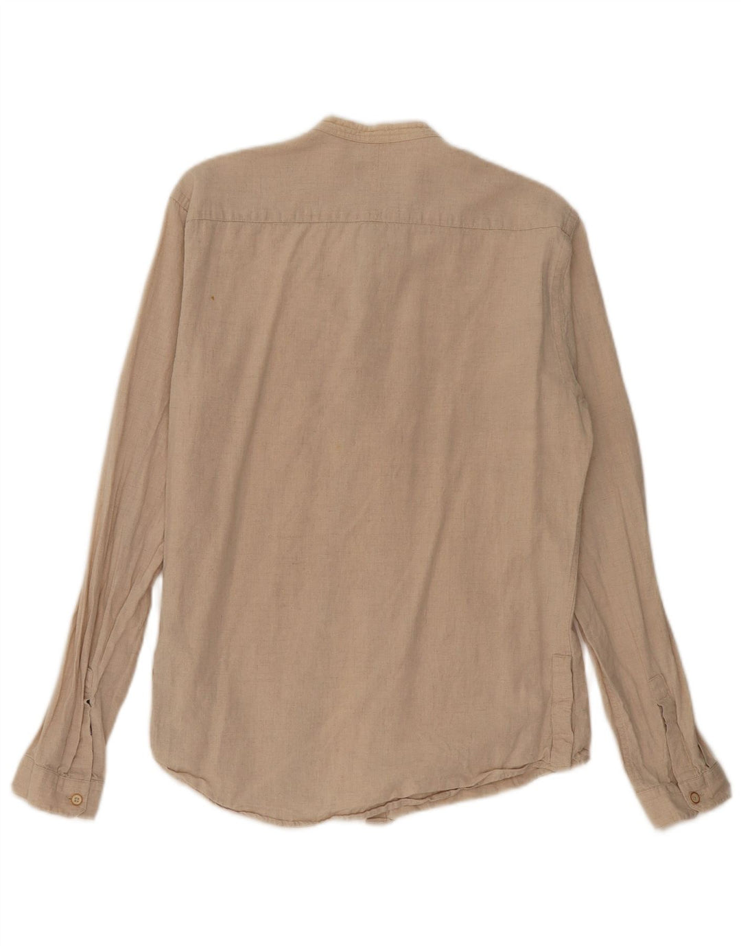 Camisa masculina Zara Slim Fit linho bege médio