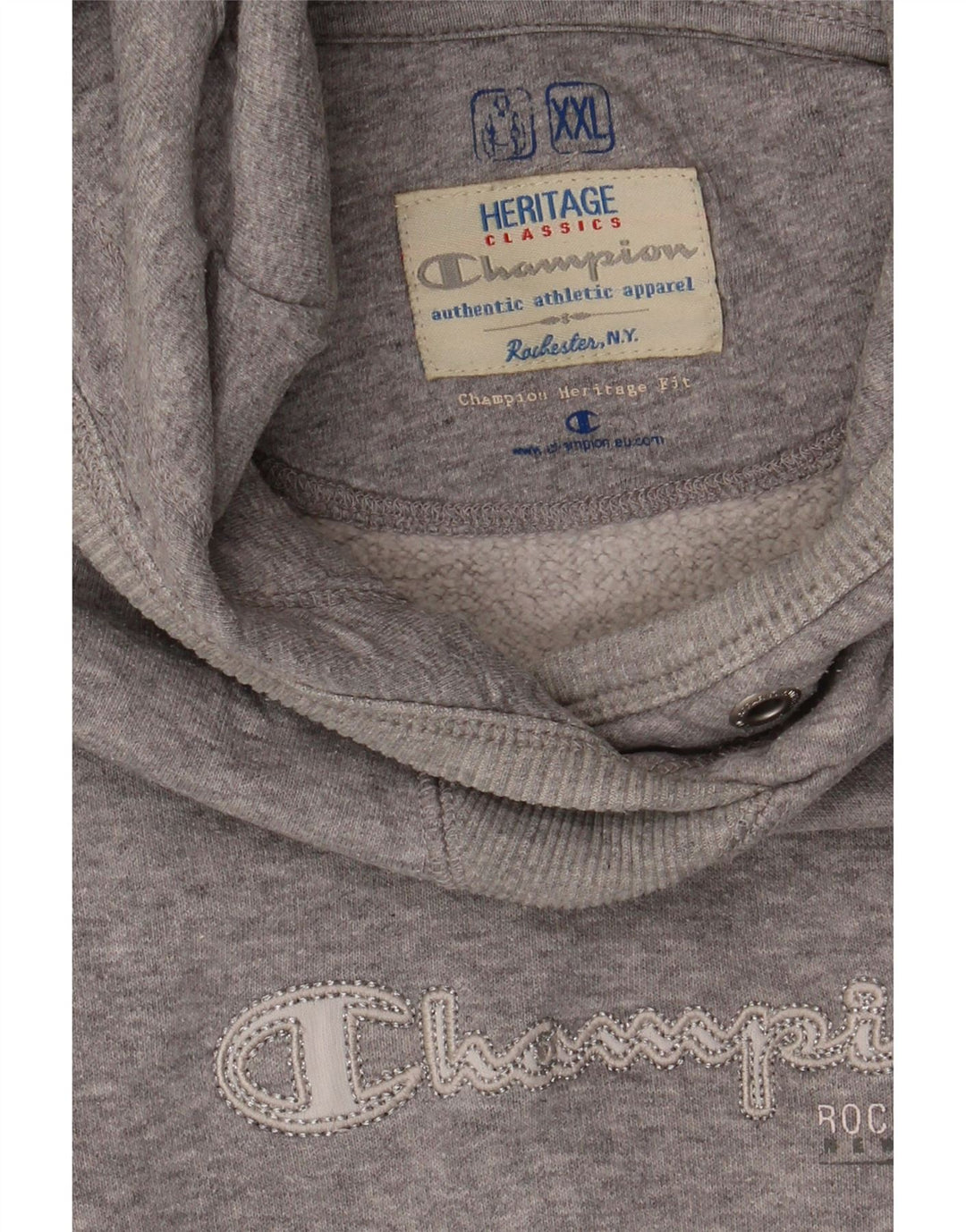 CHAMPION Womens Graphic Hoodie Jumper UK 20 2XL Grey Cotton Vintage Champion and Second-Hand Champion from Messina Hembry 