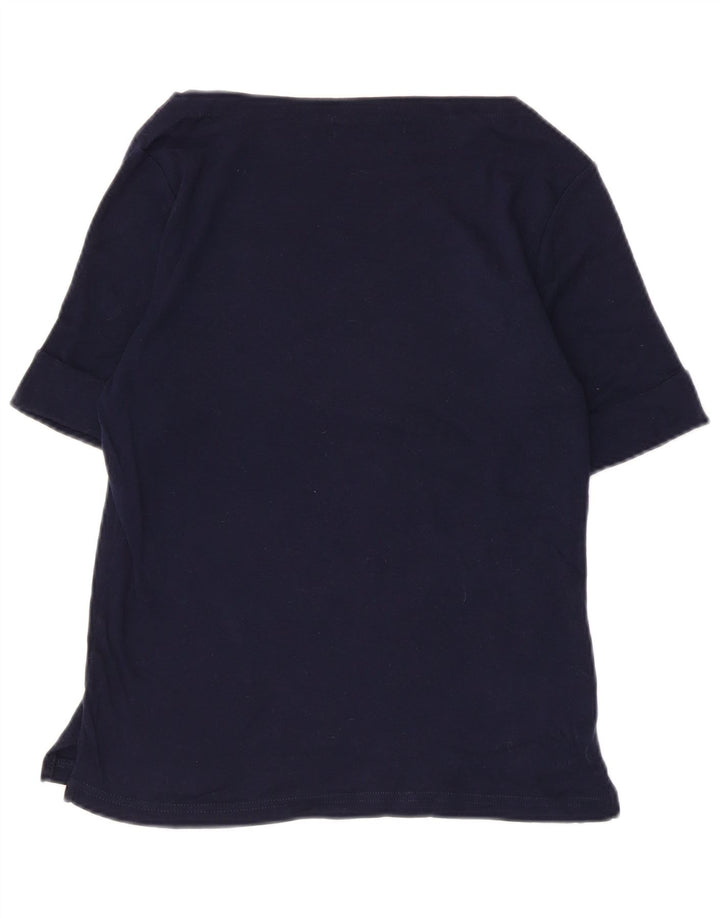 Blusa feminina Ralph Lauren UK 10 pequena azul marinho