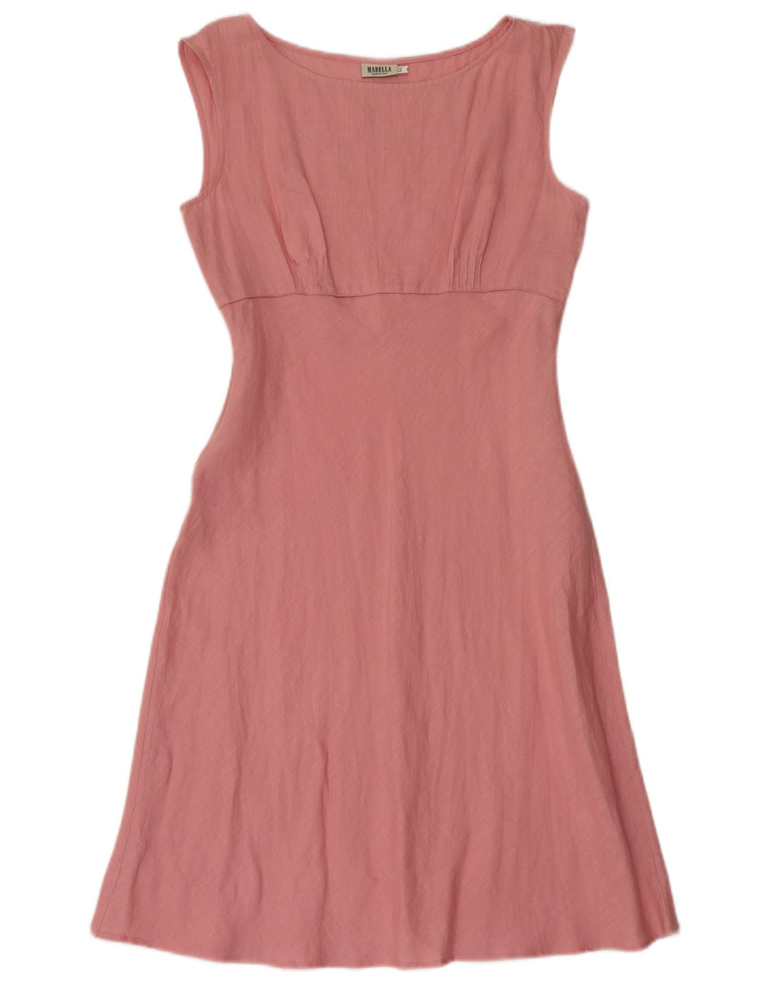 Vestido feminino Marella A-Line UK 12 linho rosa médio