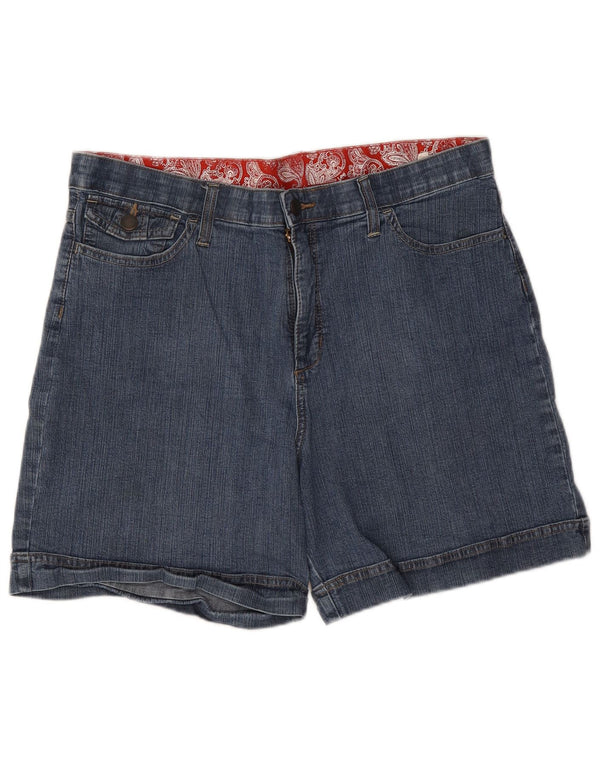 Shorts jeans feminino de cintura alta Lee US 16 2XL W34 algodão azul