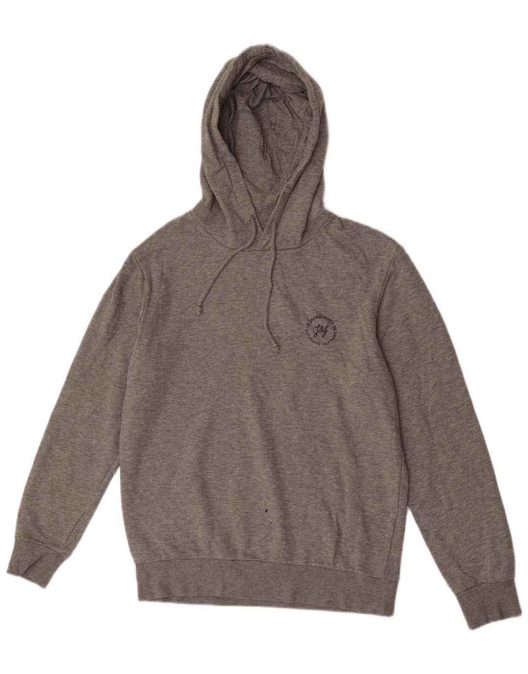 Jack & Jones moletom com capuz masculino, algodão manchado cinza médio