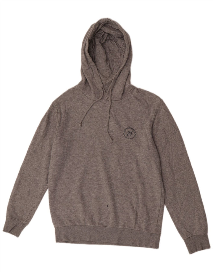 Jack & Jones moletom com capuz masculino, algodão manchado cinza médio