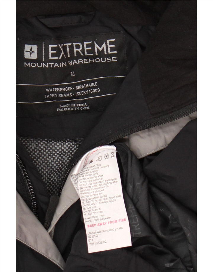 Jaqueta de chuva feminina com capuz Mountain Warehouse UK 14 grande nylon preto