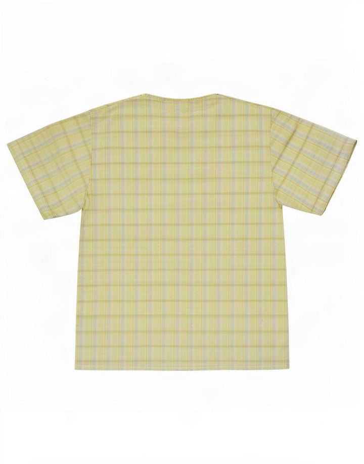 Blusa feminina vintage UK 14 xadrez verde médio
